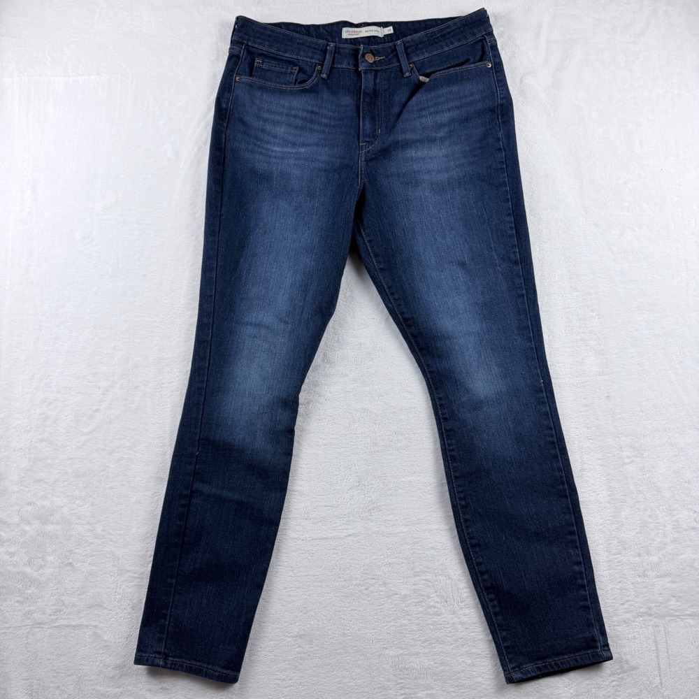 Levi Strauss Signature Jeans Mid-Rise Skinny Dark Wash Denim 10M W30 L30